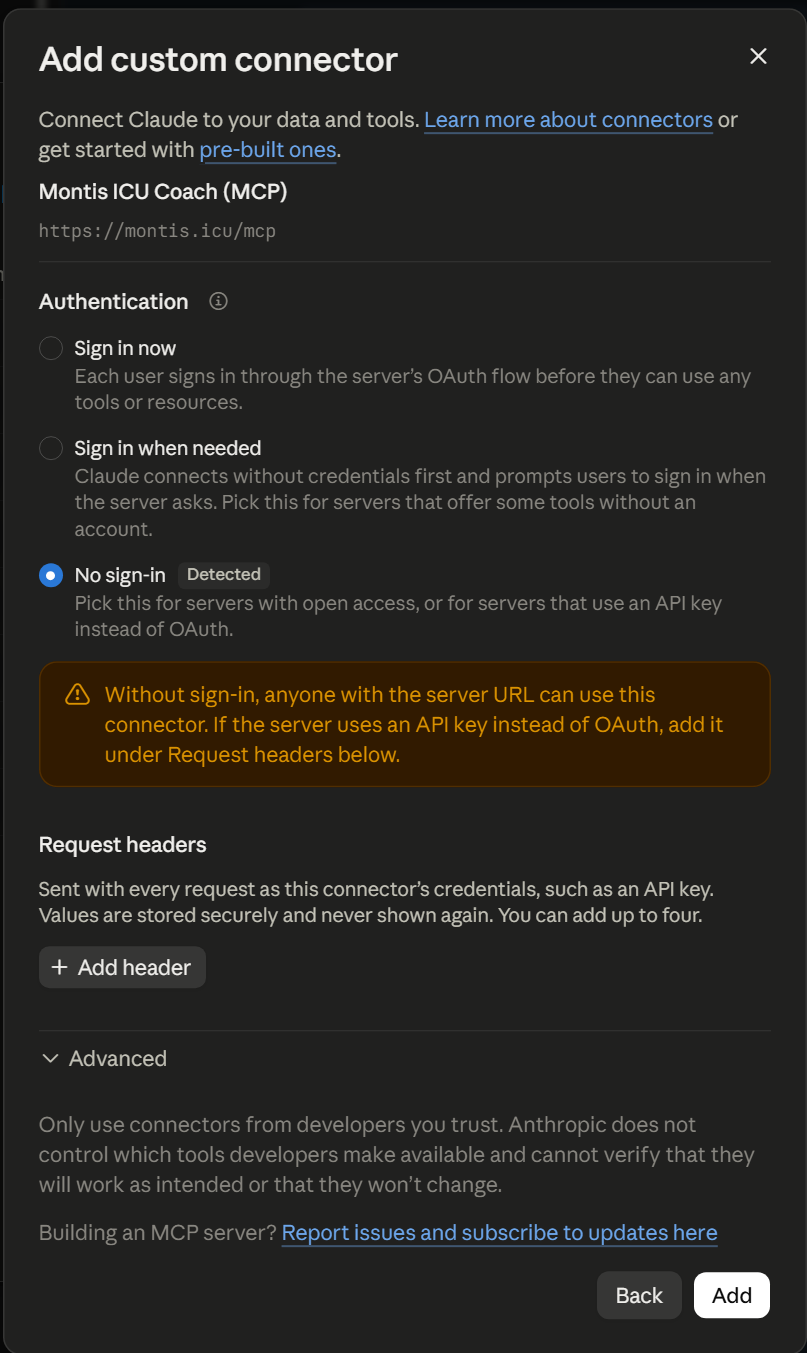 Change Authentication from the detected No sign-in to Sign in now