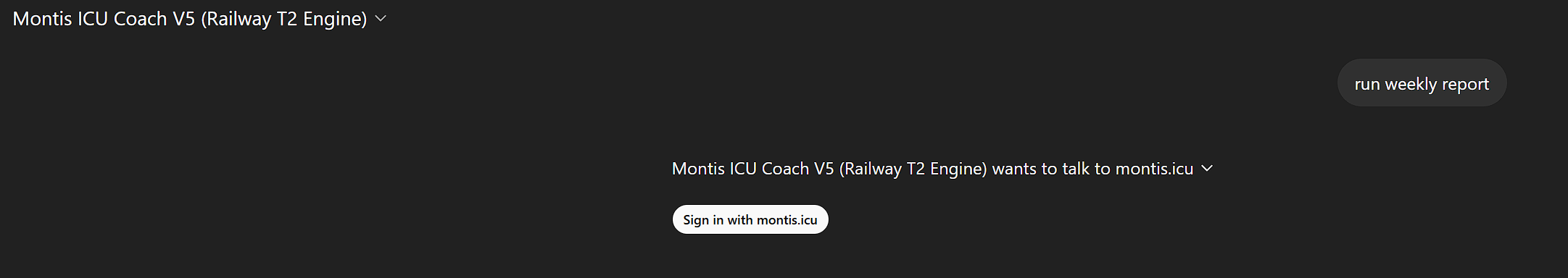 Montis sign-in prompt in ChatGPT