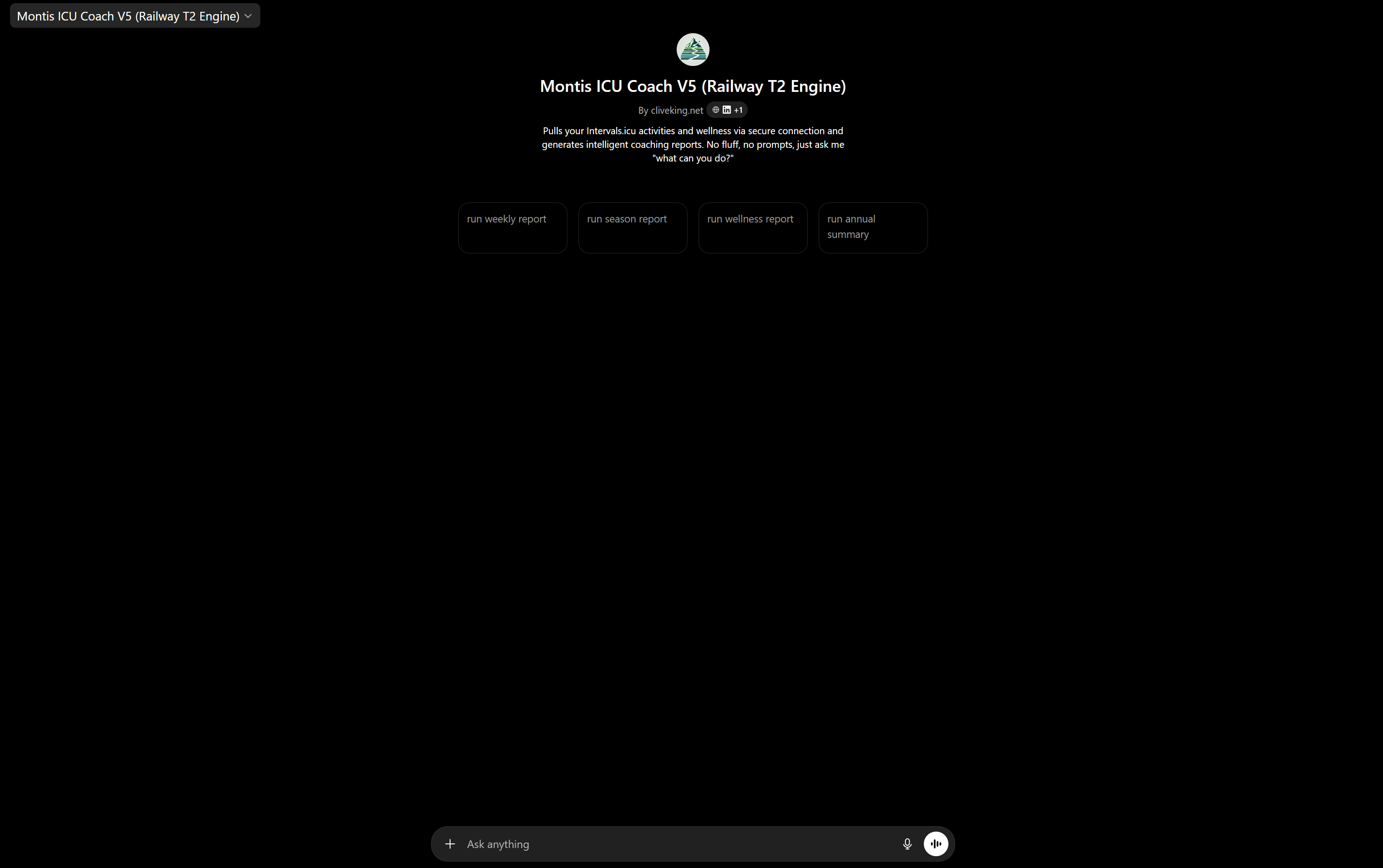 ChatGPT Montis start screenshot